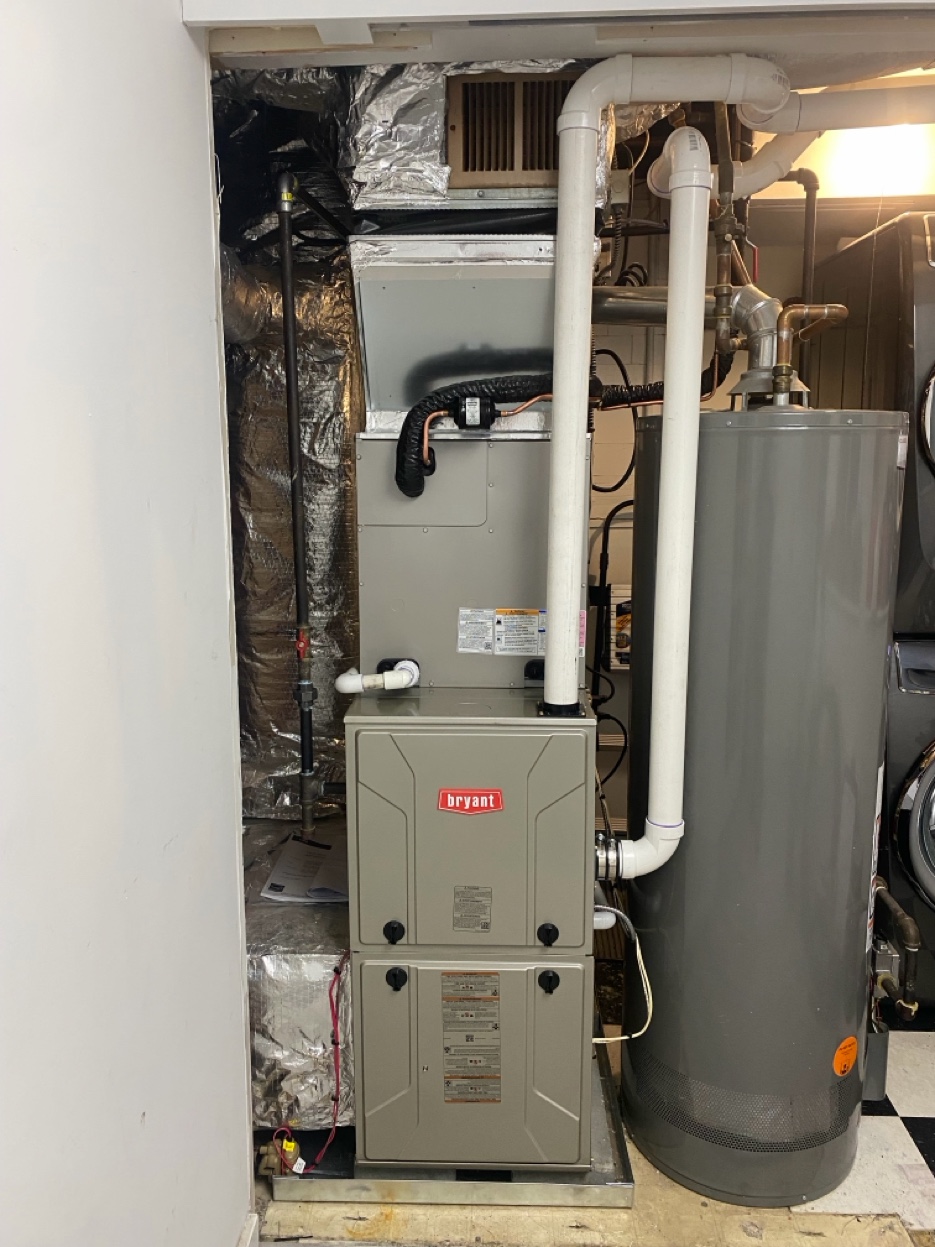 Bryant high-efficiency furnace installation by Airmax Heating \& A/C
